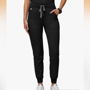 Women's Figs “Zamora” High-Waisted Black Jogger Pants